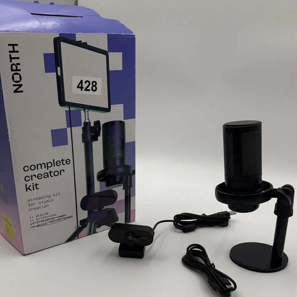 Black USB Microphone and camera with Stand